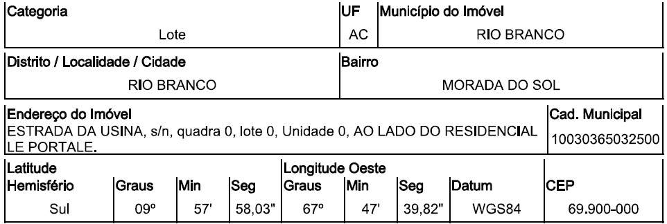 RIO BRANCO – MORADA DO SOL