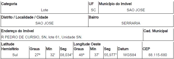 SAO JOSE – SERRARIA