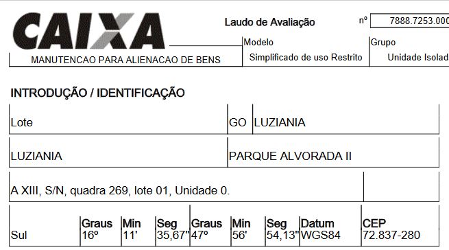 LUZIANIA – PARQUE ALVORADA II