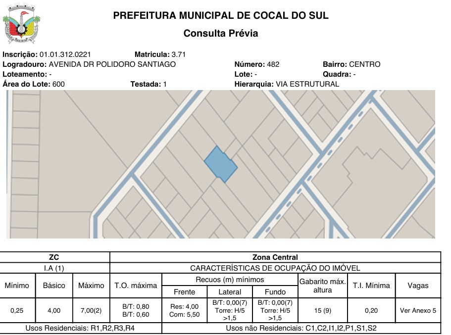 COCAL DO SUL – CENTRO