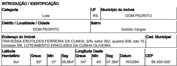 LOTEAMENTO ERACLIDES DA CUNHA OLIVEIRA